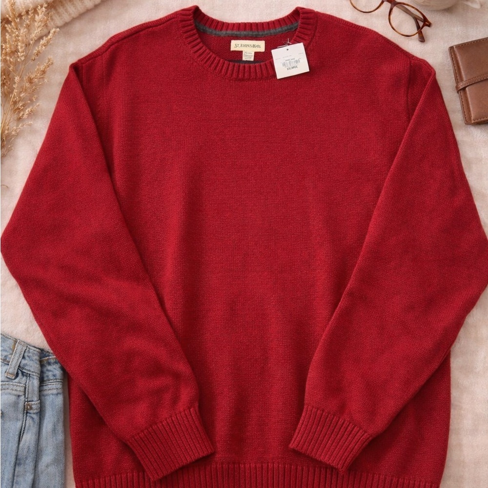 NWT St. John’s Bay Deep Wine Cotton Sweater XXL | Spring Layer